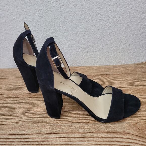 Ivanka Trump Black Suede Womens Shoes 8.5 Open Toe High Heels Sandals ITKLOVER - Picture 6 of 11